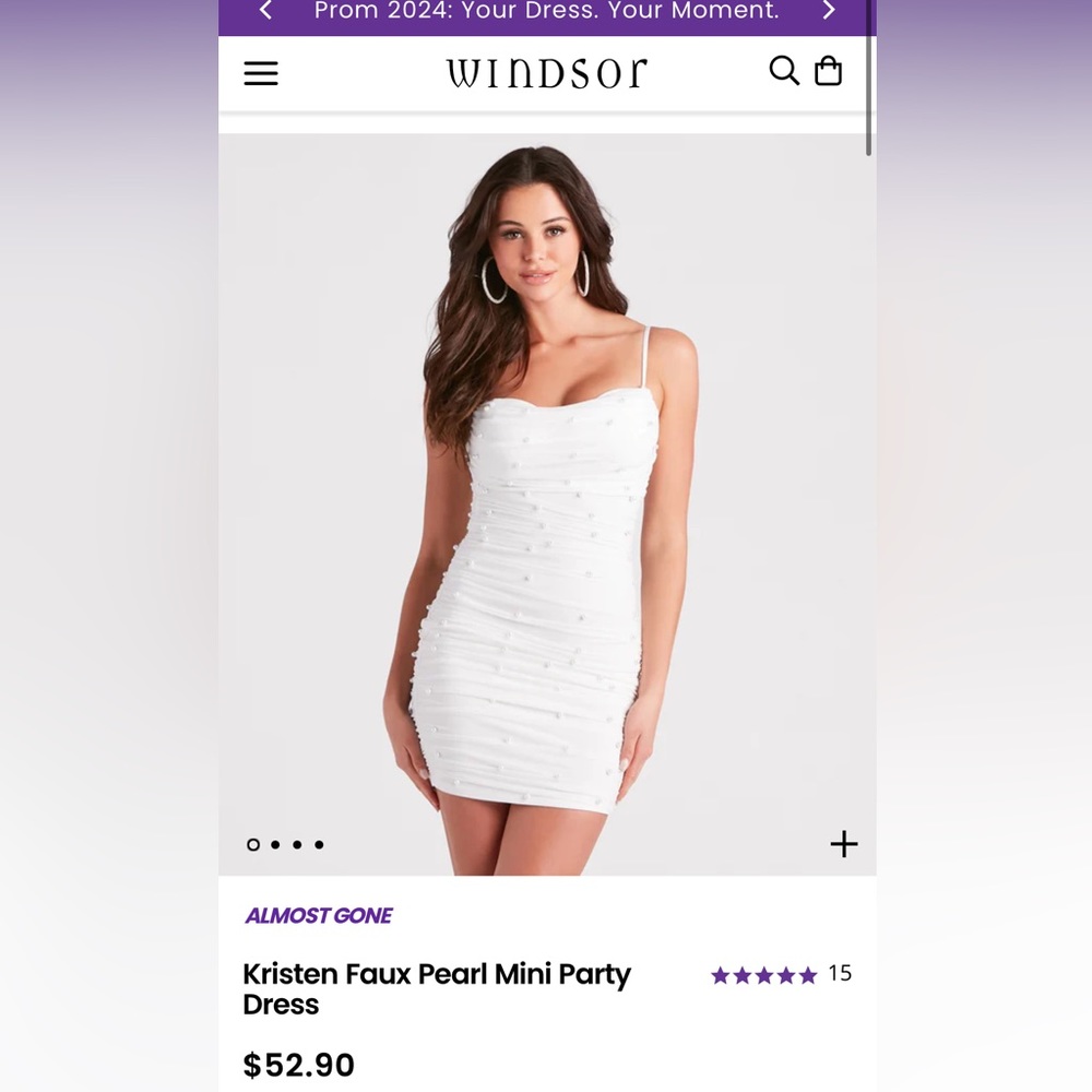 Windsor Kristen Faux Pearl Mini Party Dress